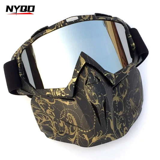 OADELY Retro Face Mask Ski Goggles Windshields Glasses Sunglasses