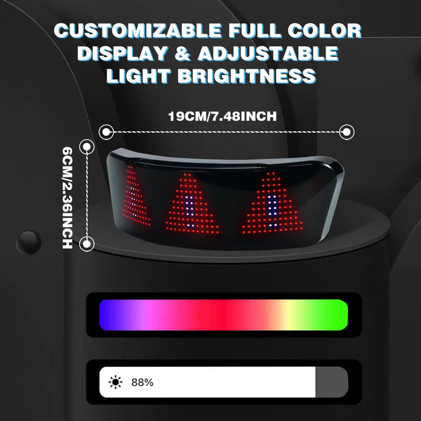Smart RGB Helmet Taillight Display